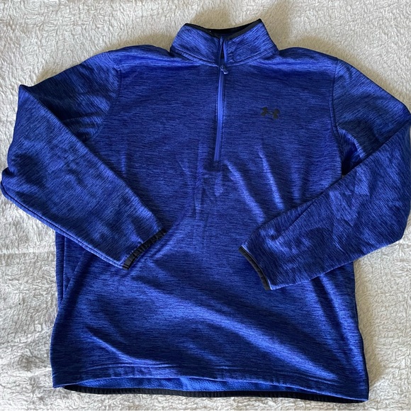 Mens size Large Under Armour Royal Blue Quarter Zip-Up - Picture 1 of 8